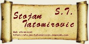 Stojan Tatomirović vizit kartica